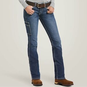 Ariat‎ Women's Mid-Rise Rebar DuraStretch Riveter Straight Leg Work Jeans 25S